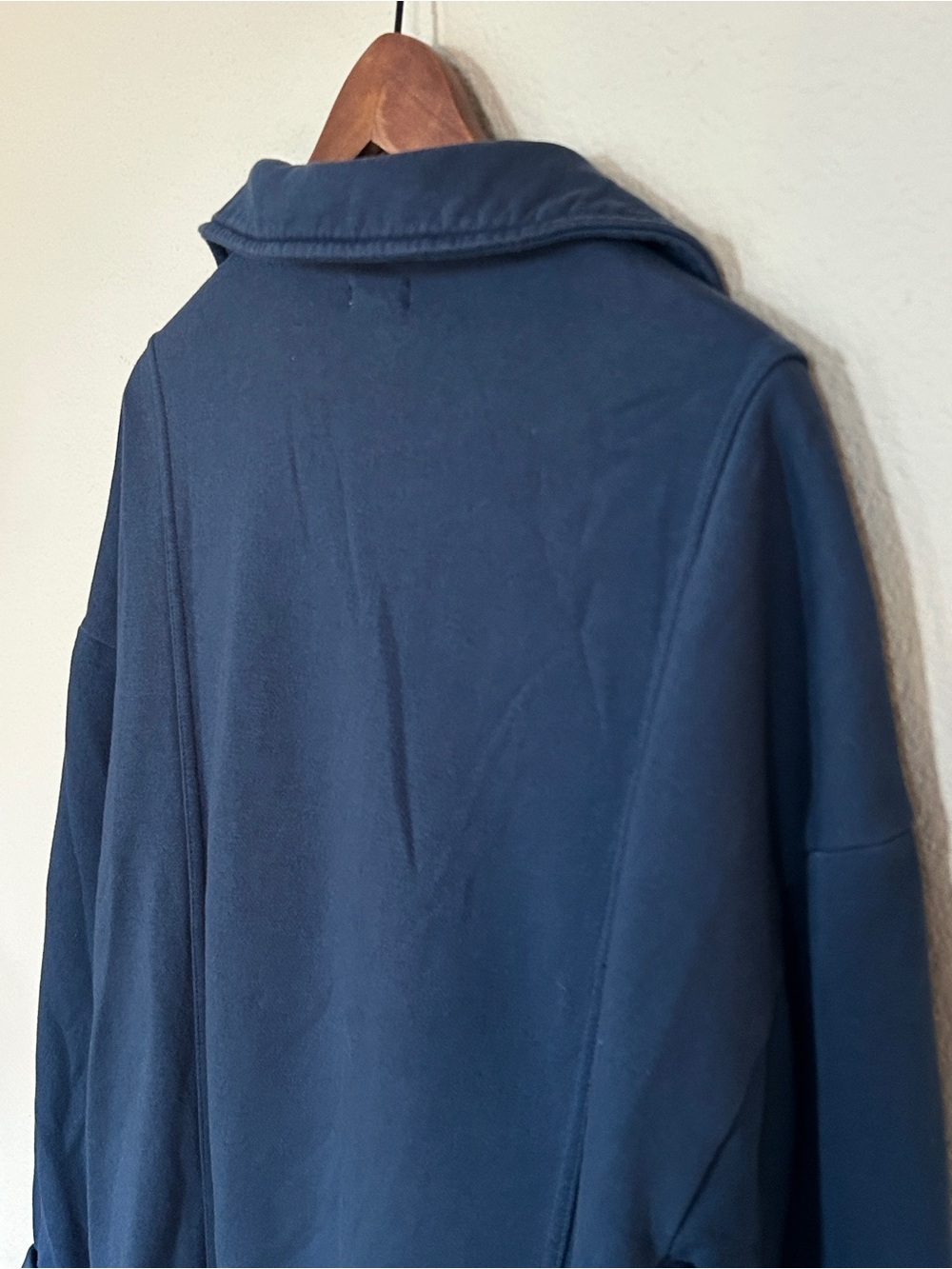 Pilcro Johnny Collar Pullover Sweatshirt Top, Navy Blue, Size Medium - Picture 11 of 11
